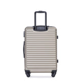 3 Piece Luggage Sets ABS Lightweight Suitcase with Two Hooks, Spinner Wheels, TSA Lock, 74309994
