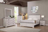 1pc Farmhouse Style Two Drawer Night Stand Nightstand End Table Beige Finish Rustic Bedroom Solid B011P233931
