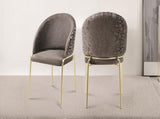 Onyx Modern Style 2PC Chairs made with Velvet fabric and Gold coated metal Legs -Dark Gray B009P332651