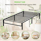 Bed Frame Metal Platform Mattress Foundation with Steel Slat Support, No Box Spring Needed, Easy 19592099