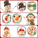 3-Piece Lighted Snowman Family Decor - 95 Warm-White LEDs, MetalFabric, 30.5"/25.5"/20.5" Sizes 64158309