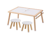Toddler Sensory Table and Chairs Set with 2 Stools, 2 Storage Bins & Paper Roll Holder, 77839634