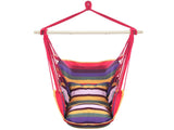 Distinctive Cotton Canvas Hanging Rope Chair with Pillows Rainbow 54750253
