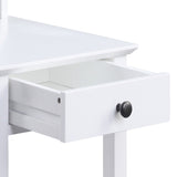 ZNTS White 3-shelf Side Table with USB Charging Dock B062P186479