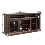 Contemporary TV Media Stand Modern Entertainment Console 18" Fireplace Insert for TV Up to 65" 37943791