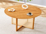 Chinese countryside retro solid wood round simple modern imitation rattan wooden W1151P154825