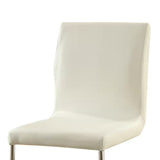 ZNTS Modern Elegance White Color Leatherette 2pcs Dining Chairs Chrome Metal Legs Dining Room Side Chairs B011P178974