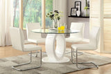 ZNTS Modern Elegance White Color Leatherette 2pcs Dining Chairs Chrome Metal Legs Dining Room Side Chairs B011P178974