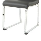 Modern Charcoal PU dining chair, cloth upholstered chair, electroplated metal chair legs, suitable W210P224289