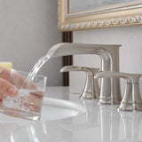 Bathroom Faucets for Sink 3 Hole Brushed Nickel 8 inch Widespread Bathroom Sink Faucet with Pop Up W1932P182000