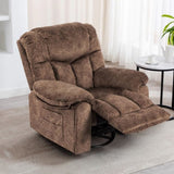 ZNTS Swivel and Rocking Recliner Chair with Massage and Heating Bonded Leather Sofa W1403P172917