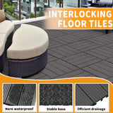 Wood Plastic Composite Deck Tiles Set of 20, Sustainable FSC Composite Decking Resist Rust, Water, W2882P204161