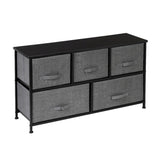 2-Tier Wide Closet Dresser, Nursery Dresser Tower with 5 Easy Pull Fabric Drawers and Metal Frame, 23359523