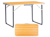 2.3ft Aluminum Camping Folding Table wood grain color 09531023