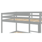 ZNTS Twin over Twin Floor Bunk Bed,Grey 48373666