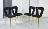 black and gold Modern chair with iron tube legs, soft cushions and comfortable backrest, W234P271308