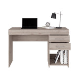 Ibare Two Drawer Computer Desk, One Lower Shelf -Light Gray B20091873