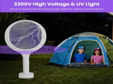 3 In 1 Electric Bug Zapper Racket 90Rotating Bug Zapper Wand Indoor Outdoor Handheld Mosquito 36998449