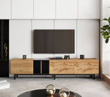 ZNTS Modern TV Stand for 80'' TV with 3 Doors, Media Console Table, Entertainment Center with Large WF302939AAP