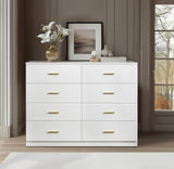 ZNTS Modern White 8-Drawer Dresser for Bedroom - Ample Storage Wide Chest of Drawers, Sturdy & Safe W1785P201163