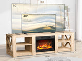 58 inch oak color double-sided cross fireplace cabinet 149 * 40 * 60cm 18 inch fireplace core 43944768