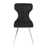 Ultra Modern Dining Furniture Set of 2 Side Chairs Black Velvet Upholstery Chrome Finish Metal Legs B011P285774