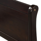 Wood Platform Bed Twin Bed Frame Mattress Foundation Sleigh Bed with Headboard/Footboard/Wood Slat WF192439AAP