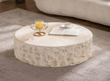 MgO Mid-Century Round Centre Table Vintage Faux Stone Sofa Pre-Modern Tables Beige W3081P344042