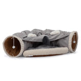 Collapsible Cat Tunnel Bed for Indoor Cats, Washable Cat Hide Tunnel with Hanging Toys and Cushion W2181P155137