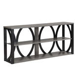 3-Tier Industrial Console Table,70.87 inch, Narrow Entry Table Long Table with Storage for Entryway, W2317P230086