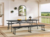6 ft Fold-in-Half Bench with Carrying Handle, Steel Frame, Black 91882302