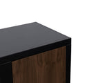 Aria 83 inch Fireplace TV Stand for TVs up to 95 inches, Minimal Assembly, Black and Walnut Finish B108P292261