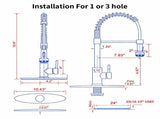 Kitchen Faucet with Pull Down Sprayer and 4 Spraying Modes Single Handle Commercial Spring Kitchen 67421386