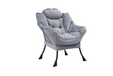 Living Room Chairs Modern Cotton Fabric Lazy Chair, Accent Contemporary Lounge Chair, Single Steel W1899P149718