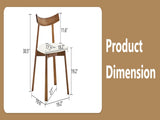 2 walnut colored solid wood dining chairs, with white PU soft cushions and curved backrests that fit W1512P510307
