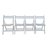 Furniture Slatted Wood Folding Special Event Chair - White, Set of 4, FOLDING CHAIR, FOLDABLE STYLE W49557945
