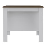 Cala Kitchen Island, Four Legs, Three Shelves -White / Walnut B20092012