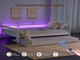 White painted finish, solid pine construction , Twin-size bed, 07655524