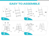 4-Step Pool Ladder for Above Ground Pools, 52 Inch Swimming Pool Step Ladder, Sturdy Iron Frame with 39615608