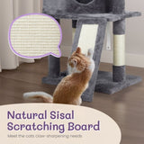 ZNTS 47 inch Cat Tree Cat Tower for Indoor Cats, Cat House with Padded Platform Bed, Toy Ball, Large Cozy 28538709