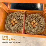 122Large Wooden Chicken Coop,Outdoor Hen House with Nesting Box ,Wire Fence Poultry Cage W773P306854