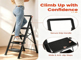 4 Step Folding Step Ladder, 330 lbs Heavy-Duty Metal Step Stool with Reinforced X-Structure, 66749847