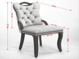 Velvet Dining Chair with Handmade Tufted Trim, Solid Wood Handles on Top and Sides, Vintage Copper W1143P338140