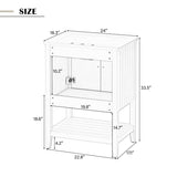 24" White Modern Sleek Bathroom Vanity Elegant Ceramic Sink with Solid Wood Frame Open Style Shelf N725P189823K