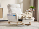 Modern Accent Rocking Chair Rocking Chair with Solid Wood Legs, Upholstered Nursery Glider Rocker, 88024389