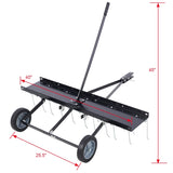 ZNTS 40-Inch Lawn Sweeper Tow Behind Dethatcher, Landscape Rake, Lawn Tractor Rake, Tine Tow Dethatcher W46577208