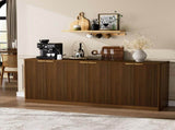 67-inch modern wavy sideboard, curved contour design storage cabinet, 6-door cabinet with storage W1162P485247