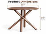 Modern Round Side Table Crossed Metal Legs, 23.6" Small Accent Table, Mid-Century End Table 48129636