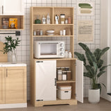 Pantry Cabinet with 2 Doors, 3-Tier Modern Kitchen Cabinet with Shelves, Freestanding Larder W409P225879