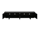 Retro Style Wood Grain TV Stand with Wavy Door for TVs up to 75", Rustic Media N721P379534B